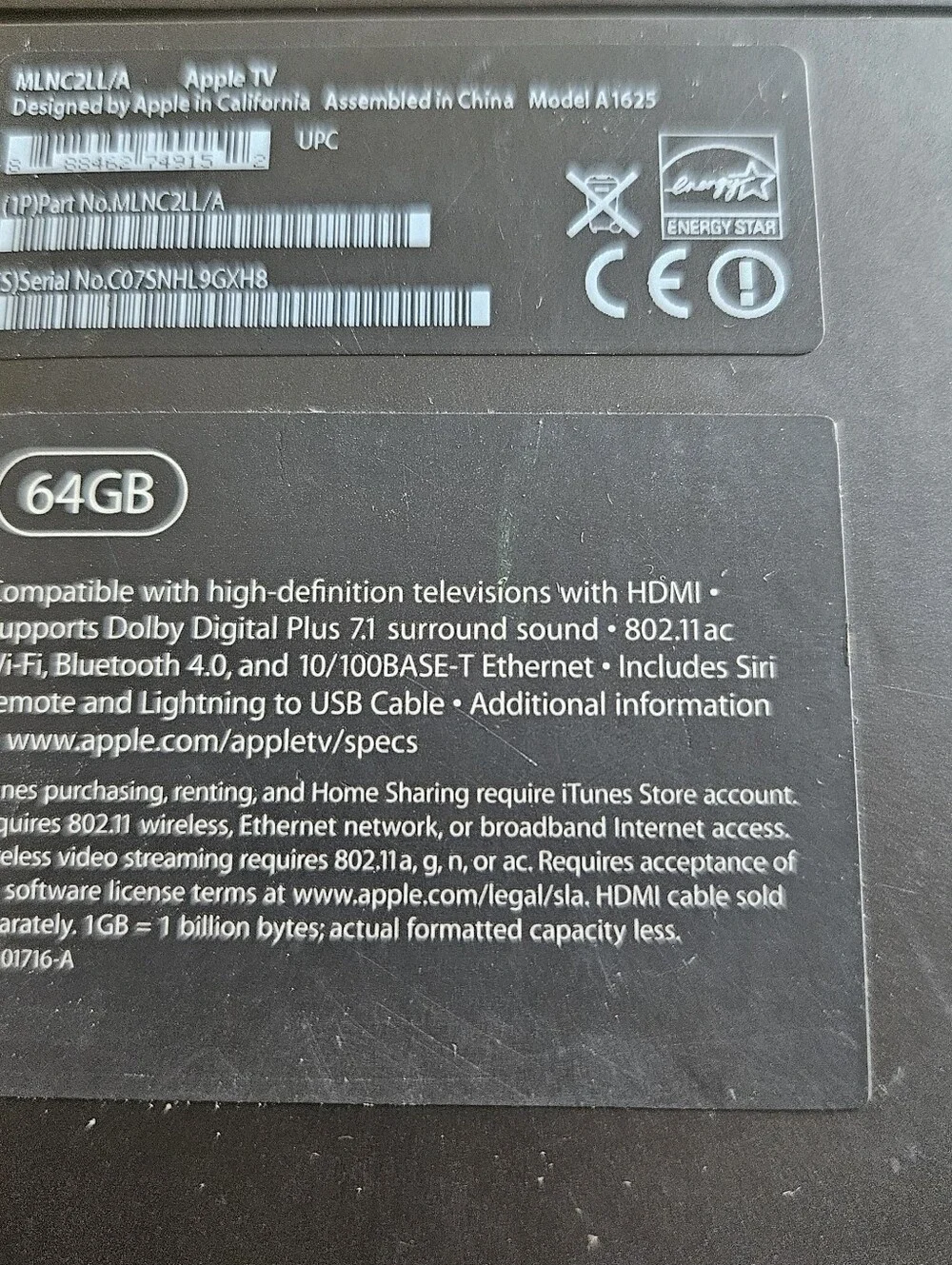 Apple TV 64GB in Black